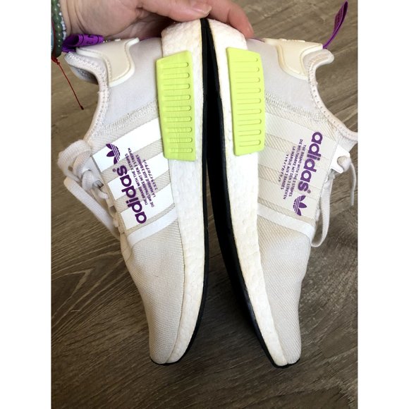 Adidas NMD R1 Chalk White Semi Solar Yellow Mens Authentic Size 9 main image 8